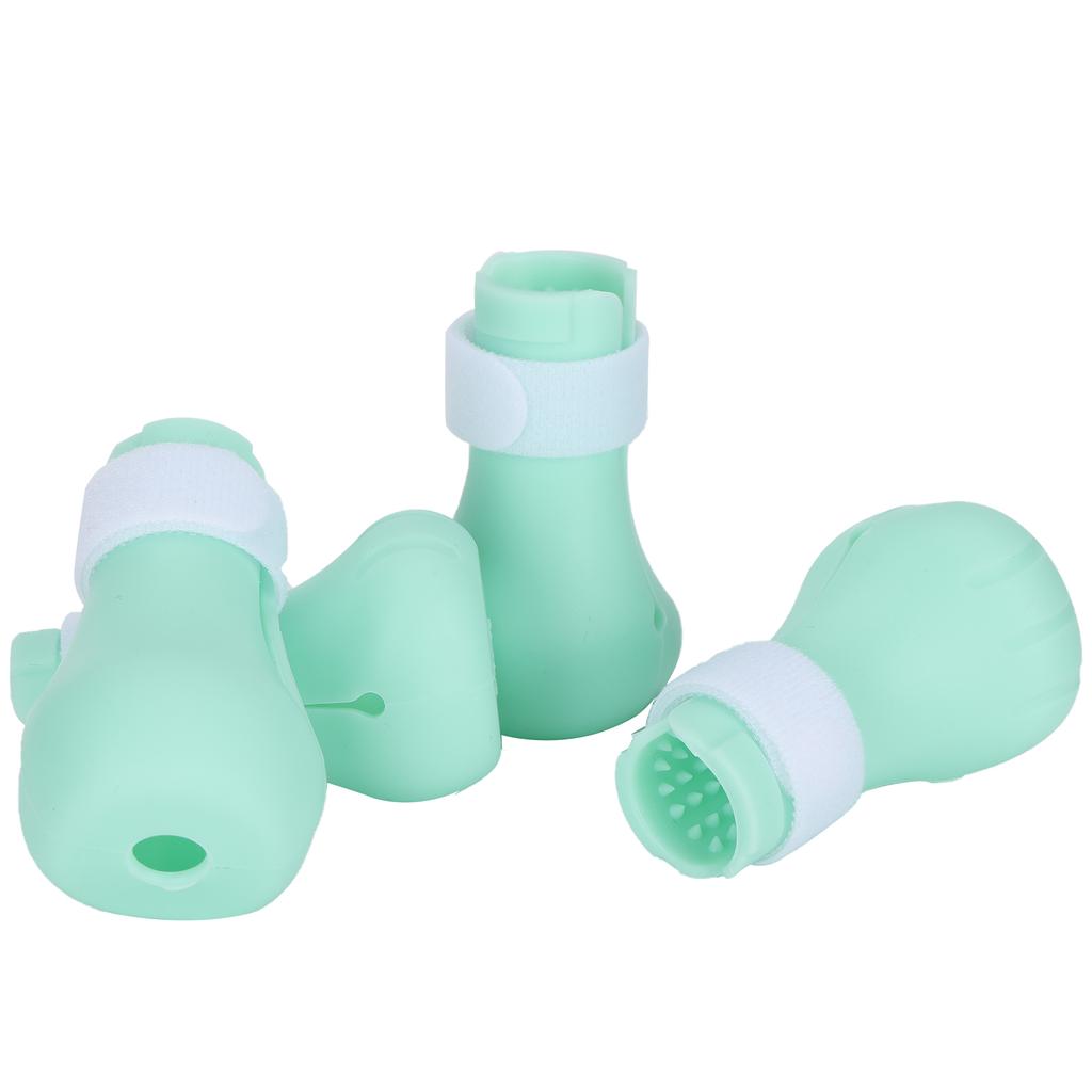 4pcs AntiScratch Cat Foot Covers Adjustable Silicone Pet AntiOff Claw Shoes Boots Cover(Mint Green )