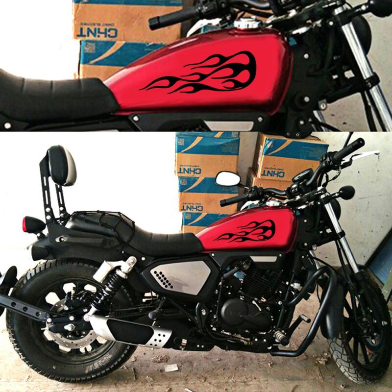 2pcs Flame Style Motorcycle Gas Tank Stickers Car Body Decals Universal Decoration D-1219