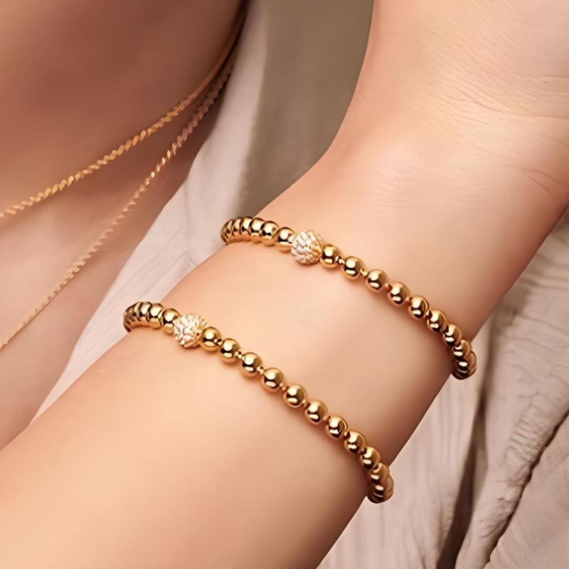 Pandora Brățară cu design de mărgele pavé pentru femei, aurie 568342C01