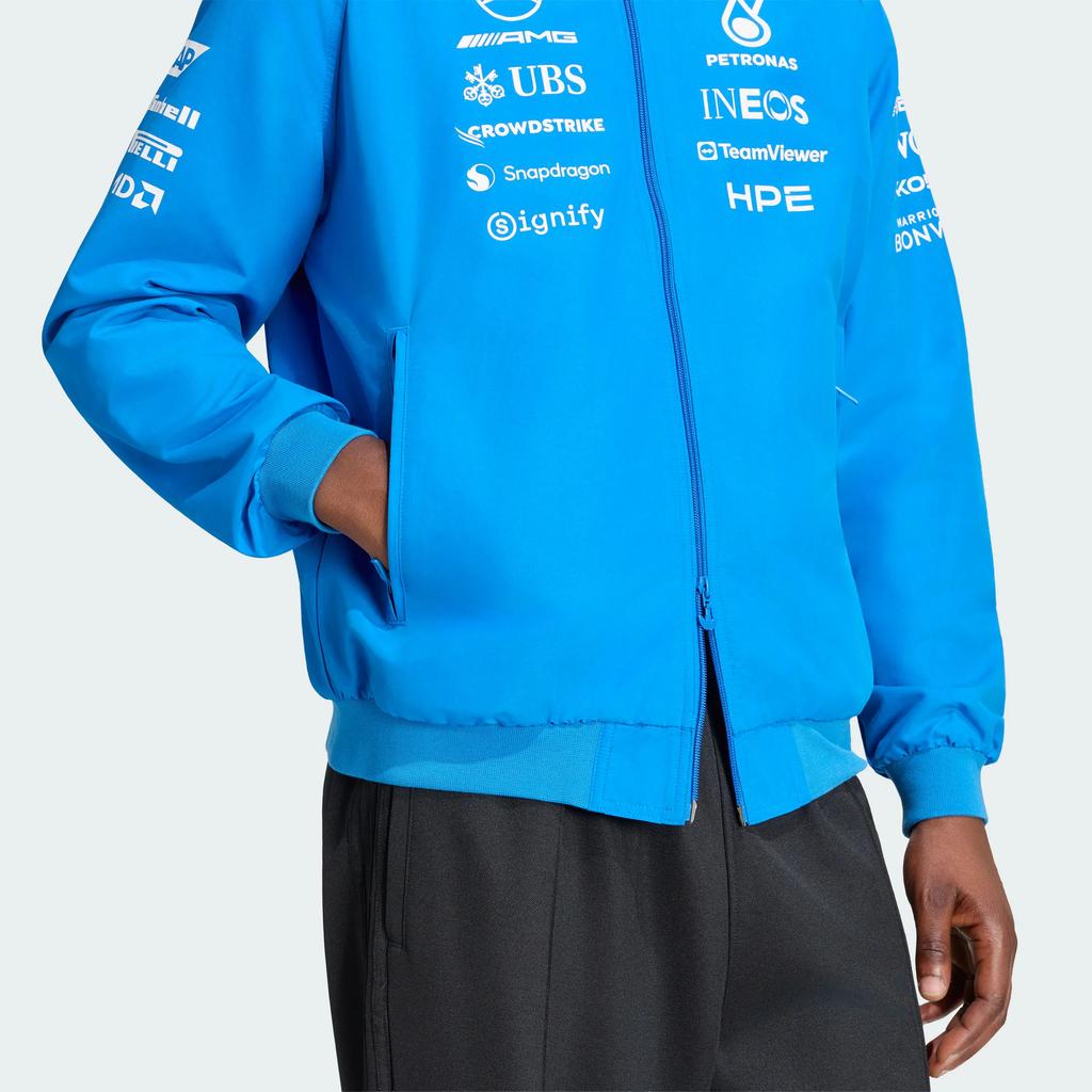 Adidas Originals X Mercedes-Amg Collaboration Petronas Formula 1 Team Blue Wonder Harrington Jacket Men Jacket KT-5125