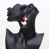 New Cute Christmas Scarf Duck Acrylic Earrings for Women Funny Cartoon High Heels Duck Animal Dangle Earring Novelty Jewelry