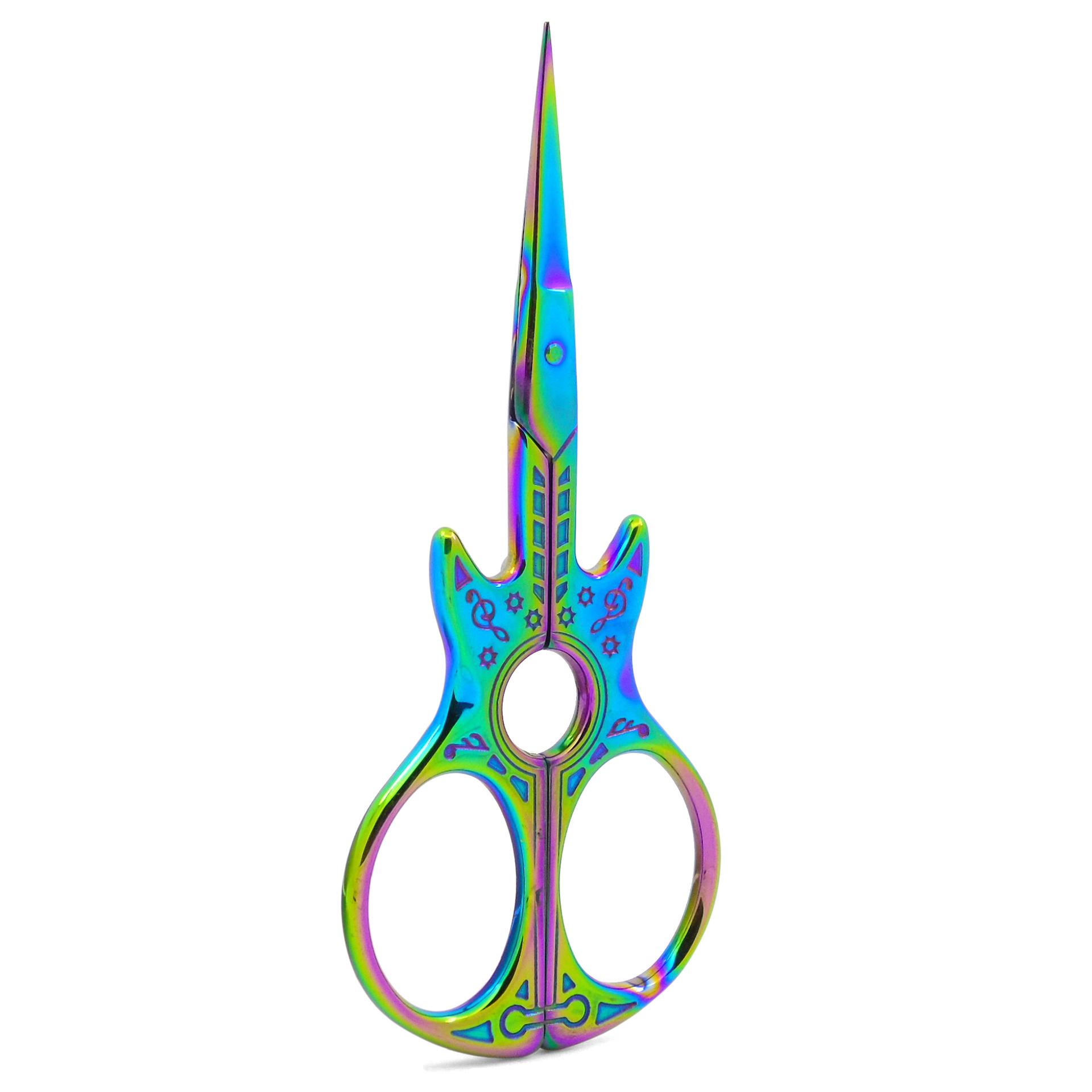 

Ножницы портновские из нержавеющей стали в форме гитары для нейл-арта, шитья, вышивки, рукоделия, вышивания крестом, инструменты для DIY радужный