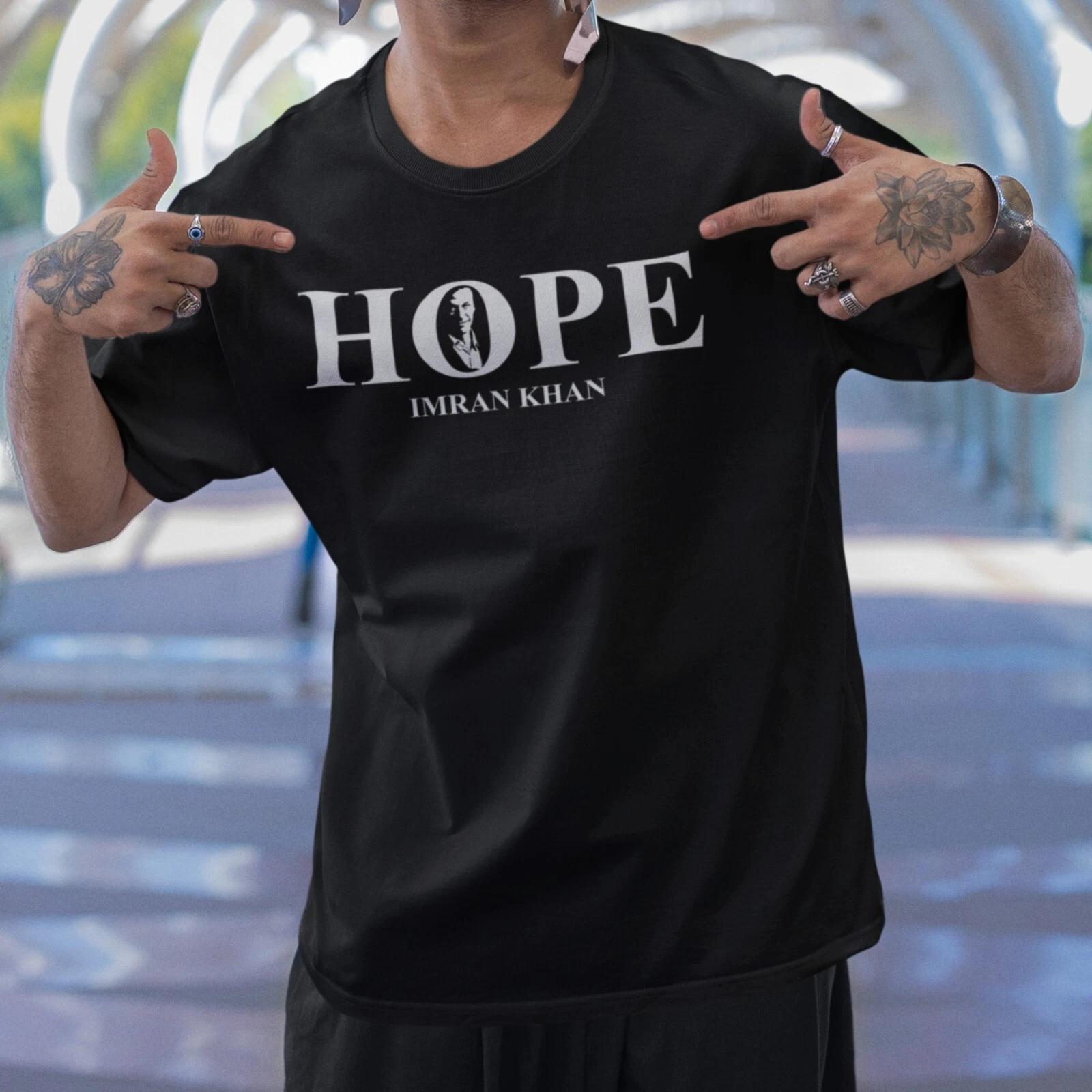 Hope Imran Khan Men T Shirt PTI Lover Support Imran Khan Unisex Adult Summer Tee M