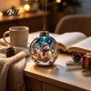 Christmas Tree Hanging Accessories Glowing Ornament with Lanyard, Unique Styles Miniature Glass Pendant LED Gift Ideas for Lovers Light, Decorative