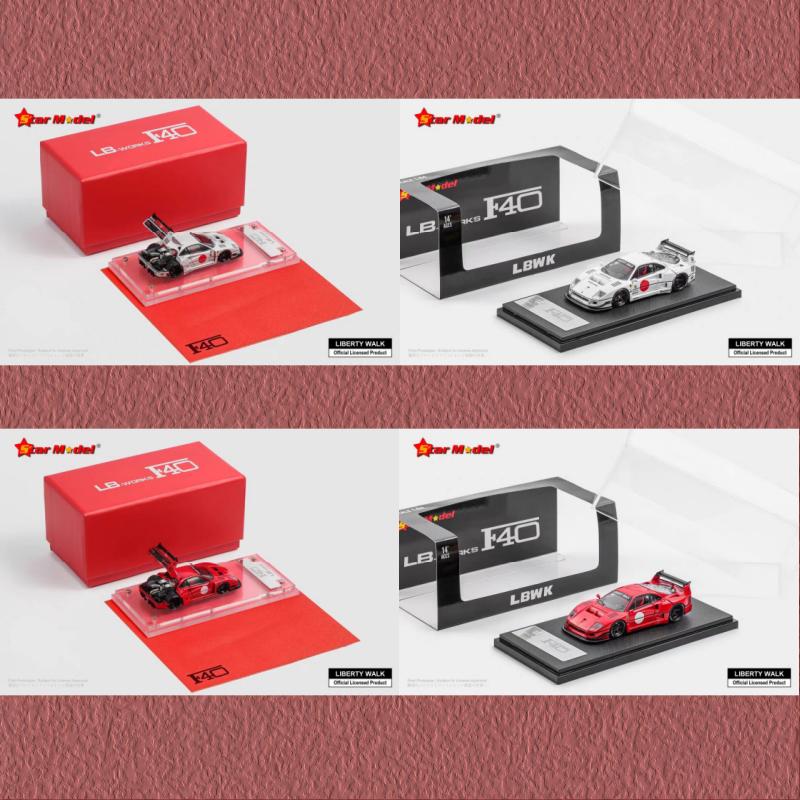 AAYO1 SM 1:64 F40 Supercar LBWK modifiziertes offenes Legierungs-Miniatur-Simulationsauto-Modell, Sammlerstück, Ausstellungsstück, echt auf Lager