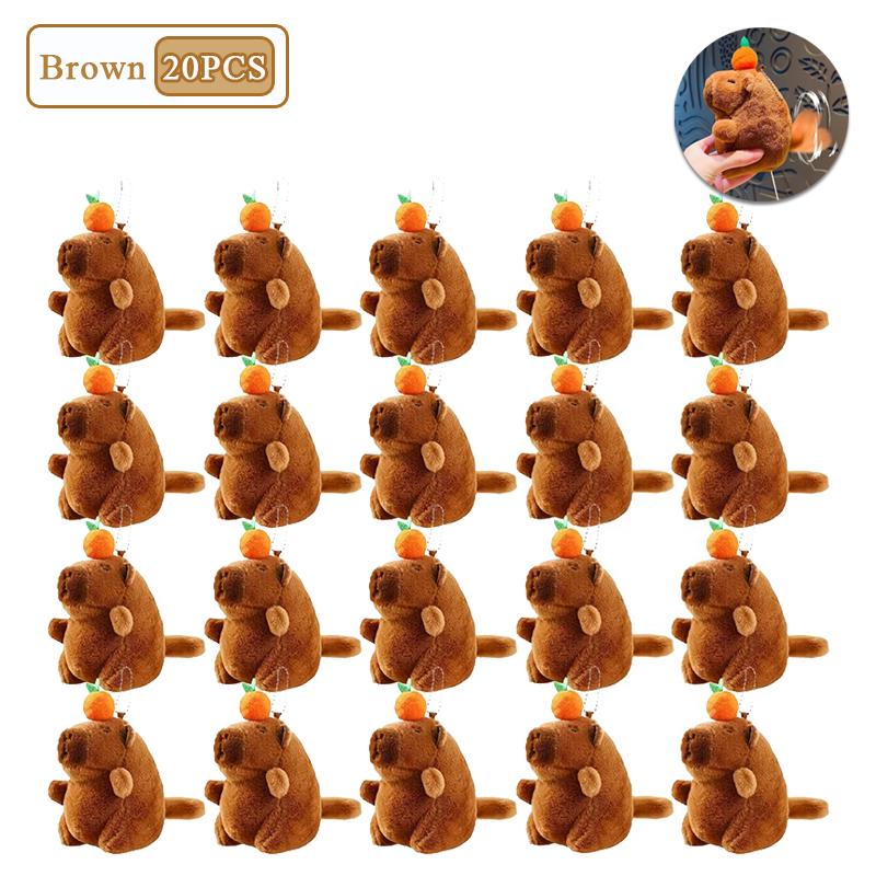 1-20 Stück Plüsch-Kaki Wedelnder Schwanz Capybara Schlüsselanhänger Niedlicher Plüsch-Schlüsselanhänger Plüschtier Spielzeug Schultaschen-Anhänger Geschenk-Anhänger