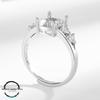 Trendy Open Copper Ring Setting for Oval 8*10mm Huazi Cabochon in Imitation 925 Silver