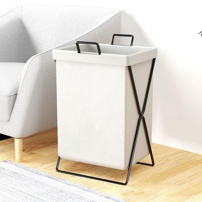 Large Capacity Dirty Clothes Basket Metal Frame Waterproof Folding Laundry Hamper Space Saving Heighten Bottom Closet Organizer