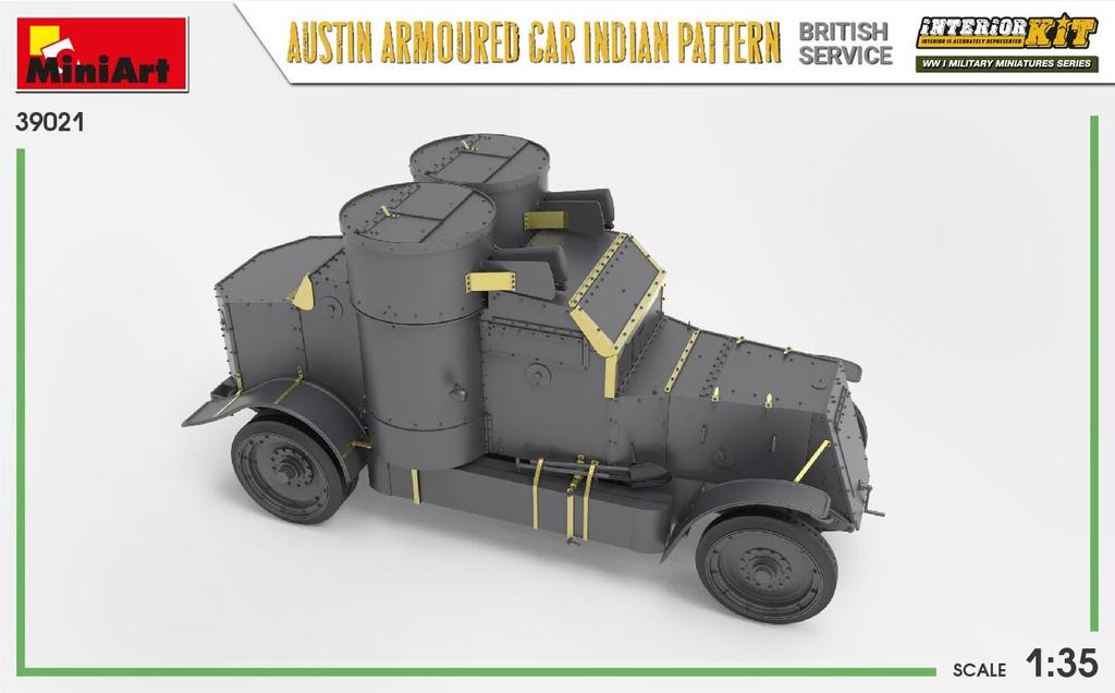 MiniArt British Army Austin Armoured Indian Full Plastic Model Kit MA39021 1/35 Car, Specification, Interior,