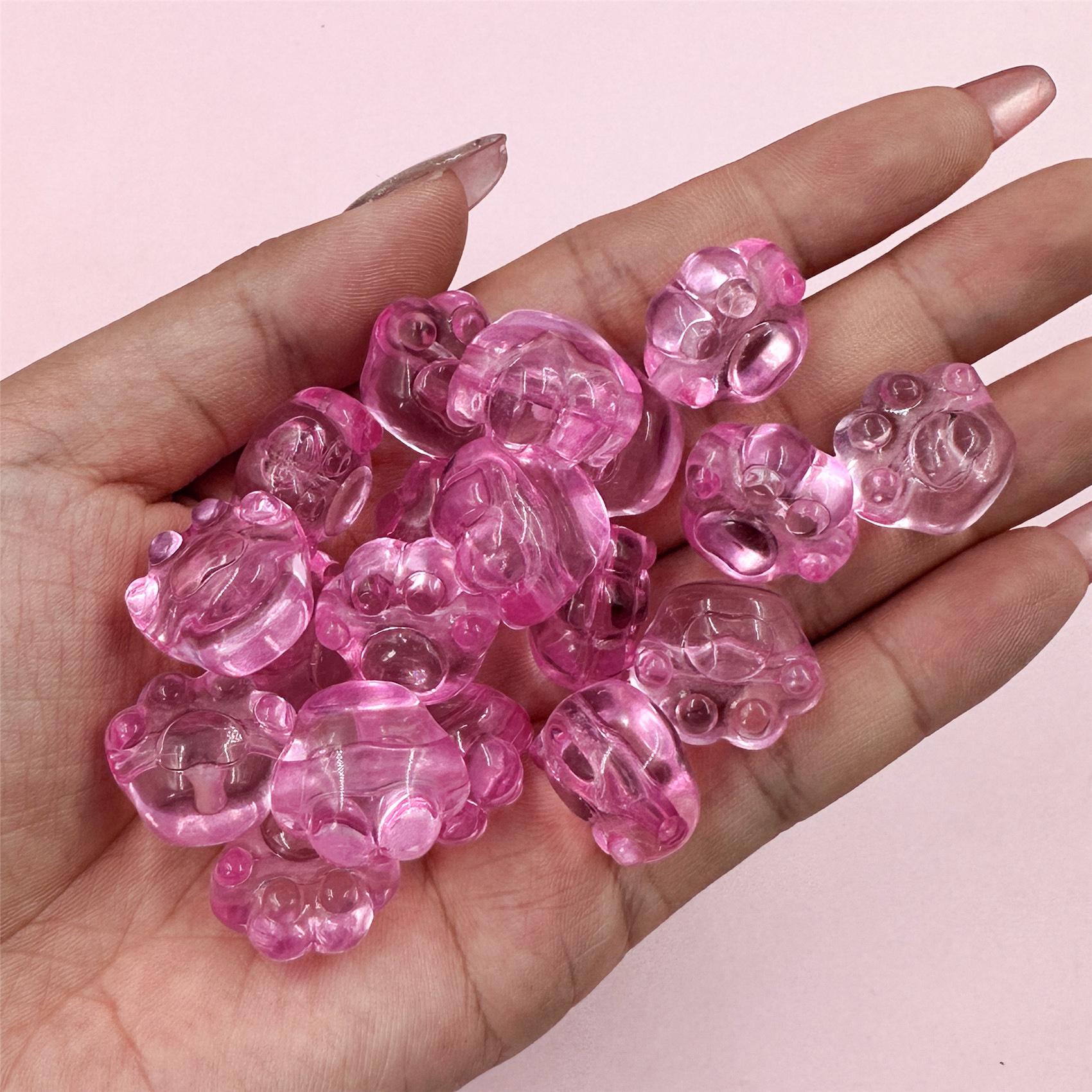 

Товары для вечеринок Украшения Кристалл Медвежья Лапа Прямой Гол Мультфильм 30 шт./пакет Бисерный Детский Браслет Сделай Сам Прозрачный Кулон 18 * 17 мм красный