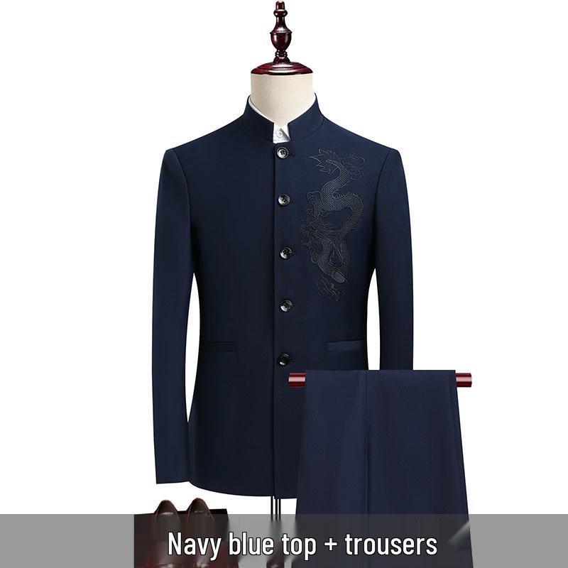 Noble Dragon Zhongshan Suit - Men's High-End Chinese Wedding & Formal Wear