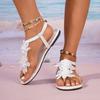 Fashion Women's Fashion Flat Shoes Summer New Round Head Toe Flower Soft Sole Anti-slip Wear-resistant Sandals