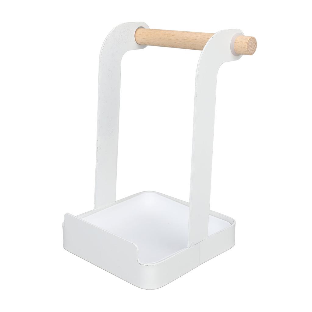 Pot Lid Holder Rack Multifunction Prevent Slip Iron Basin Wood Rack Cooking Tool Spatula Stand
