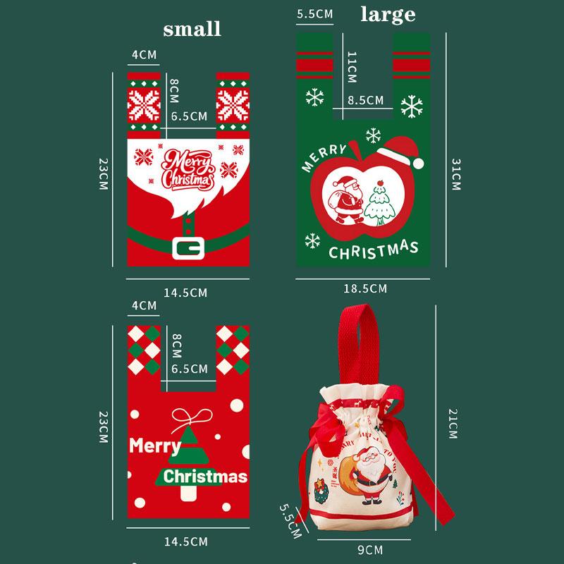 Christmas Knit Wrist Bag, Xmas Wrapping Gift Bags Knitted Treat Bags Goody Candy Gift Wrappers for Christmas Favors and Decorations