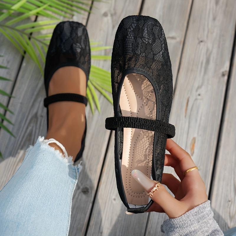 Breathable Mesh Women's Plus Size Flats 2025 Summer New Arrival Korean Style Casual Flat Shoes Soft Sole Sweet Style