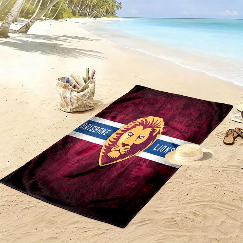 Lions Heart Print Beach Towel, Large Soft Quick Dry Towel for Beach Camping Swimming