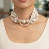 Silk Material Magnetic Pearl Scarf Small Pearl Magnetic Buckle Neck Warmer Long Style Long Thin Shawl All-Match Accessory
