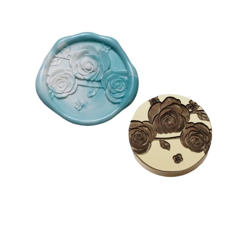 Flower Embossed Wax Seal Stamp Head for Wedding Invitation Envelope, Flower Textured Wax Seal Stamp Head