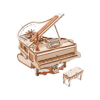 ROKR 3D Puzzle Piano Mechanical Music Box Automatic Play Required Wooden 3D Wooden Puzzle Craft Kit DIY Craft Assembly Model Movable Model Musical