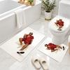 3Pcs Flannel Toilet Mat Set Bruno Mars Bathroom Rug Non Slip Bath Carpet Home Decor