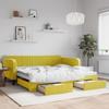VidaXL Daybed with Trundle and Drawers Yellow 100x200 Cm Velvet 3197123