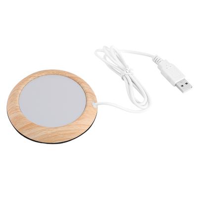 USB Wood Grain Cup Teplejší ohřev Nápojový hrnek Podložka pod ohřívač kávy Bright Wood Grain