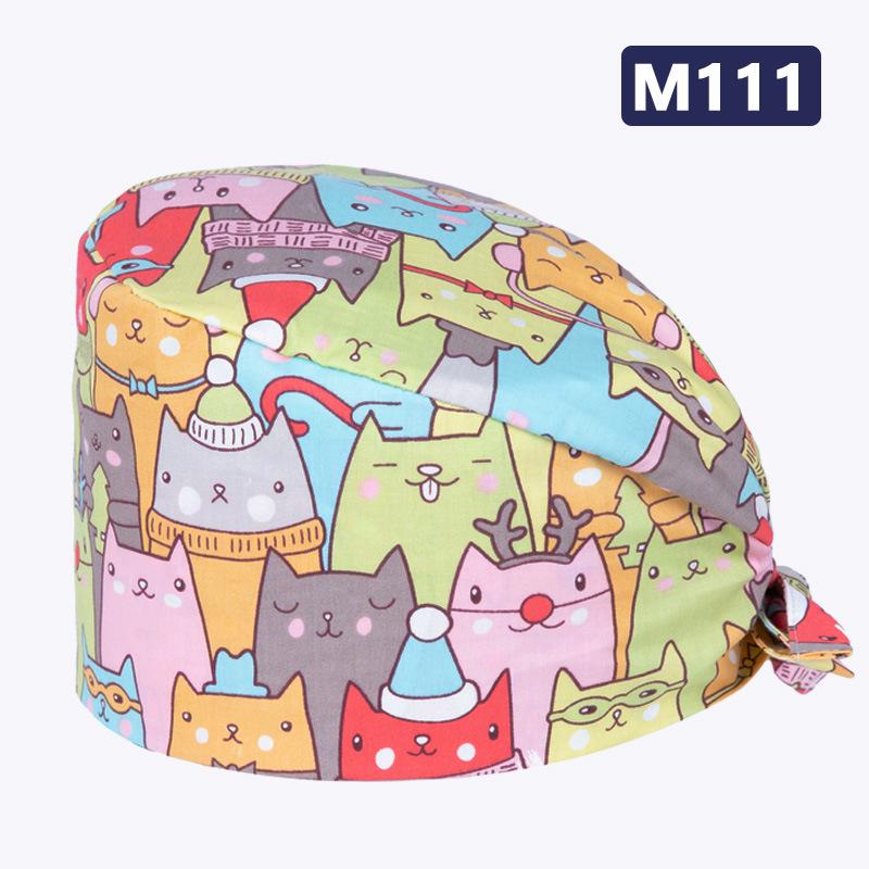 Unisex All-Cotton Printed Surgical Cap for Medical and Food Services