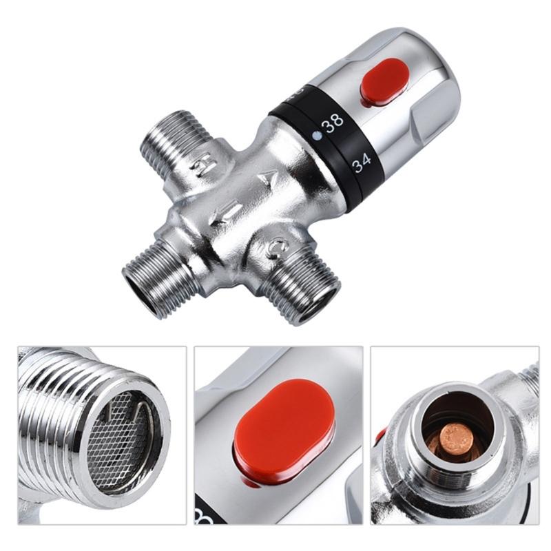 Brass Plated Thermostatic Mixing Valves Easy Installation Temperature Control Valves for Home Bathroom & Plumbing Systems