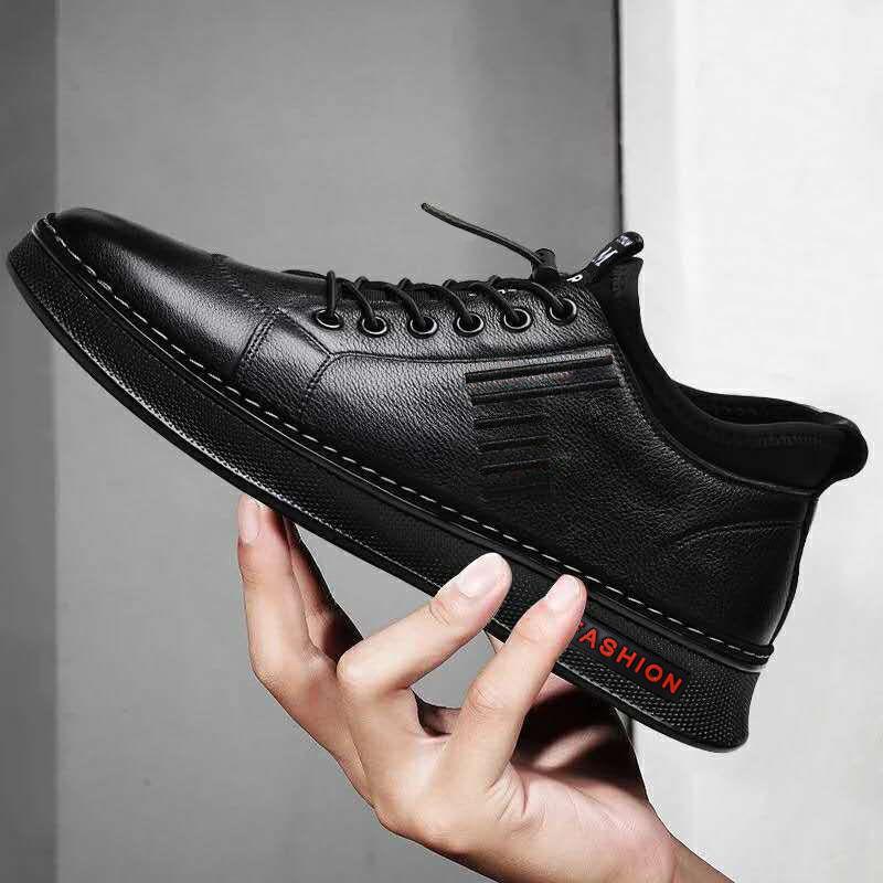 Men Leather Loafers Shoes Lace Up Male Breathable Fashion Comfortable Outdoor Casual Shoes Soft Leather Boat Zapatos D42