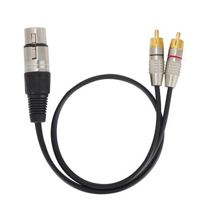 Audio Splitter 1 XLR Female Plug To 2 RCA Male Plugs Cable for Home Theater and Professional Audio Equipment