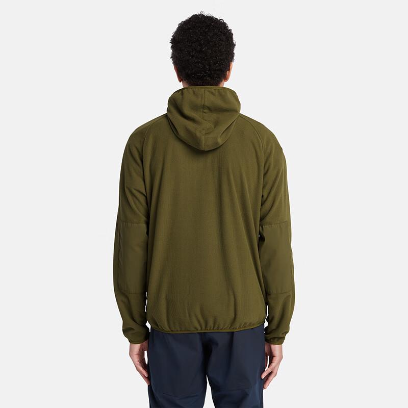 Timberland Logo Embroidered Outdoor Casual Moisture-Wicking Fleece Hooded Jacket Men Jacket Dark-Olive-Green A2KS5-302