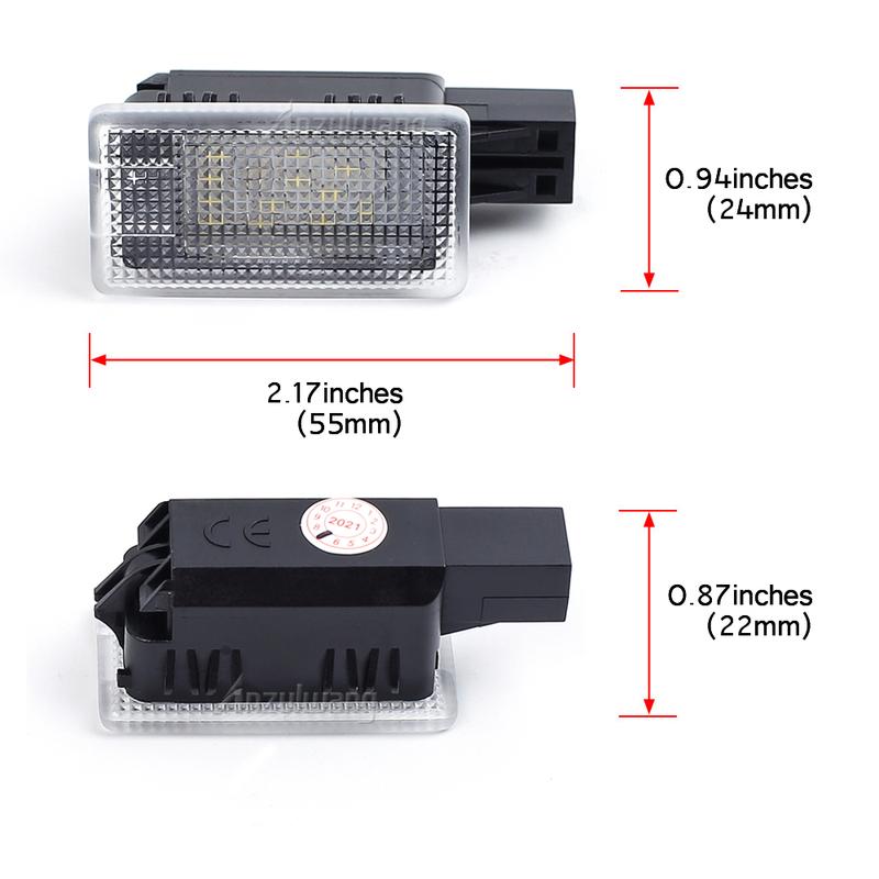 For Volvo V40 V40CC V60 S60 S80 XC40 XC60 XC90 2Pcs Car LED Courtesy Trunk Boot Light Footwell Welcome Door Lamp Boot Lamp