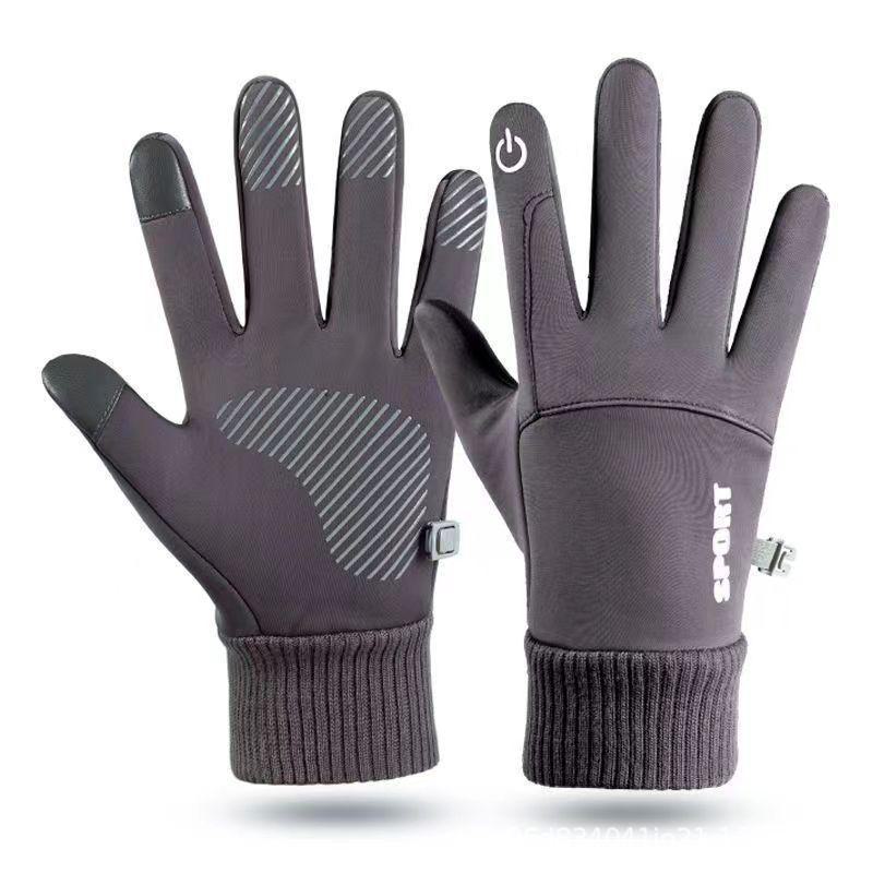 Guantes de invierno unisex impermeables con pantalla táctil y forro de terciopelo: Antideslizante, resistente al viento para conducir, correr y andar en bicicleta