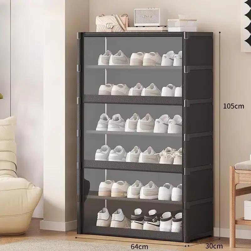 Multilayer Stackable Shoe Rack - Assembled Shoe Hanger & Door Storage Rack for Dormitory Space-Saving Shoe Cabinet for Home Use