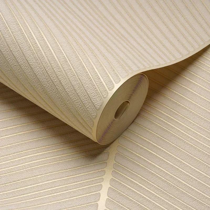 9.5M New Deerskin Velvet Modern Wallpaper 3D High Quality Non Woven Striped Living Room Decoration Wallpapers