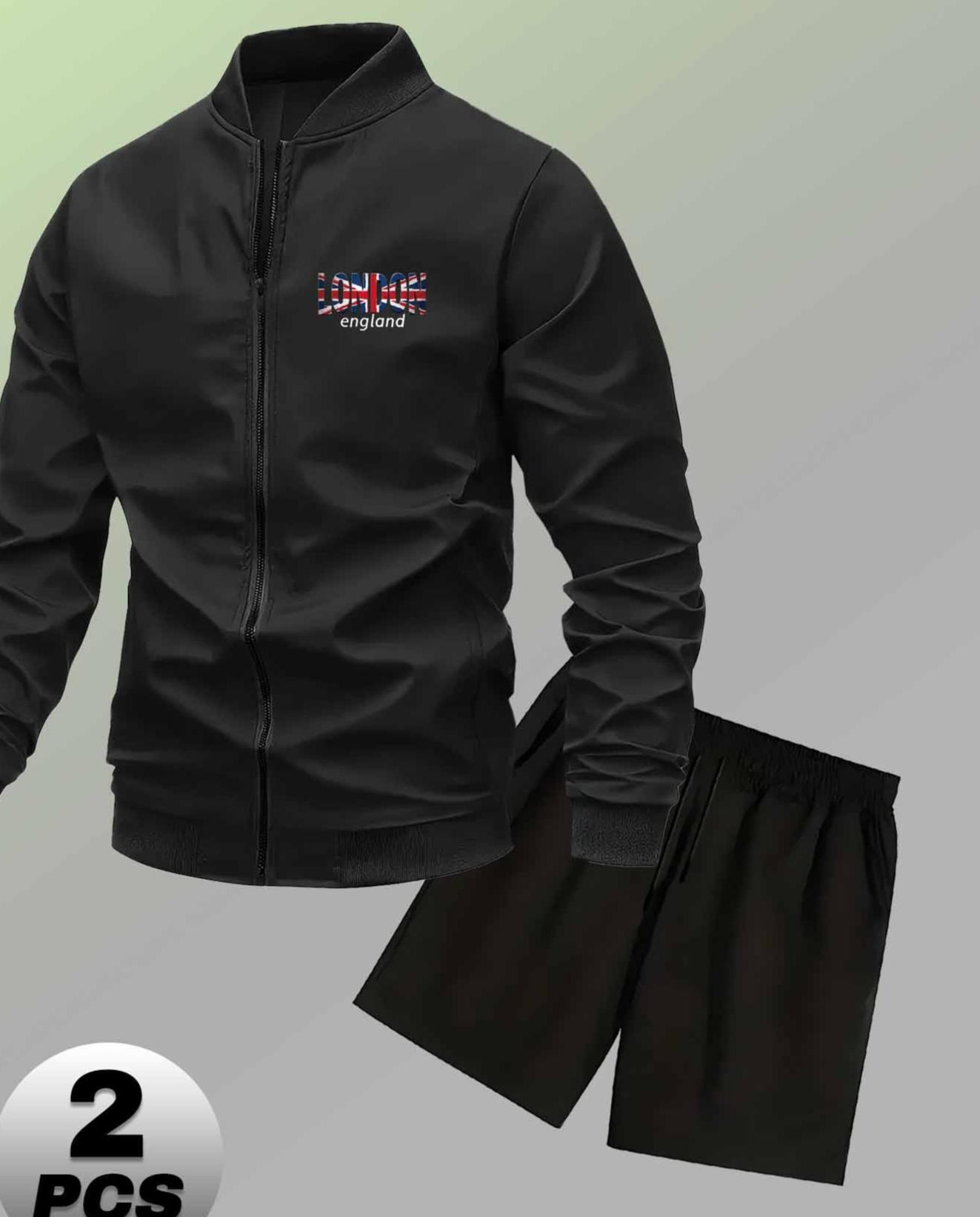 Комплект: Бейсбольная куртка и шорты, Универсальный и простой, Незаменим для повседневного ношения XXL темно-зеленого