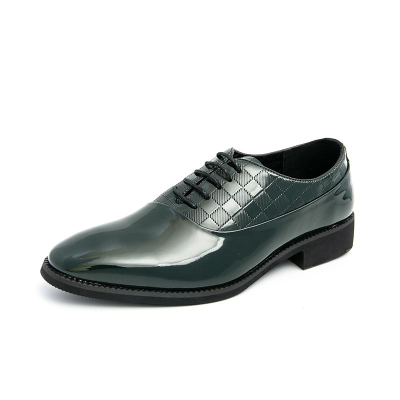 Fashion High Grade Patent Leather Shoes Formal Office Oxfords Elegant Wedding Footwear Business Lace Up Platform Comfortable Men Shoes