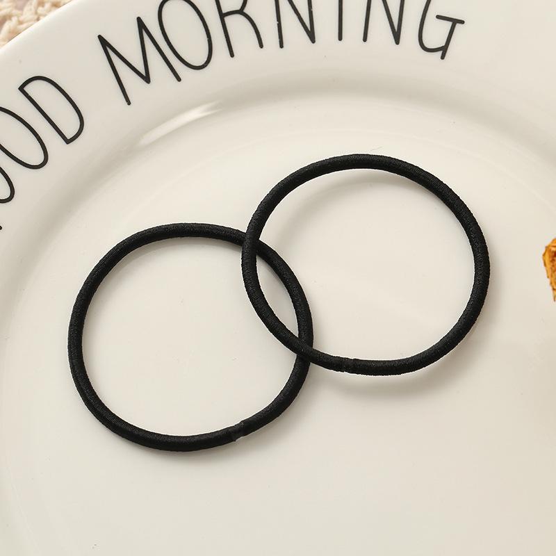 3mm Black High-Elastic Seamless Hair Tie - Versatile DIY Accessory