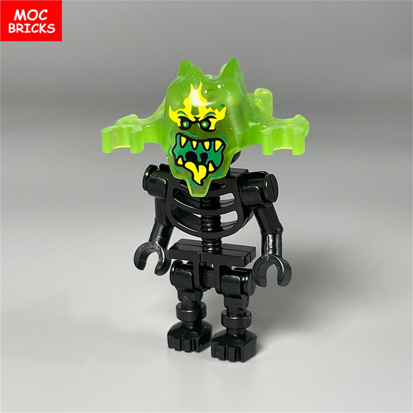 

MOC Bricks Halloween Luminous Helmet Action Figure Ghost Building Blocks Attachments Children Gifts Kids Toys