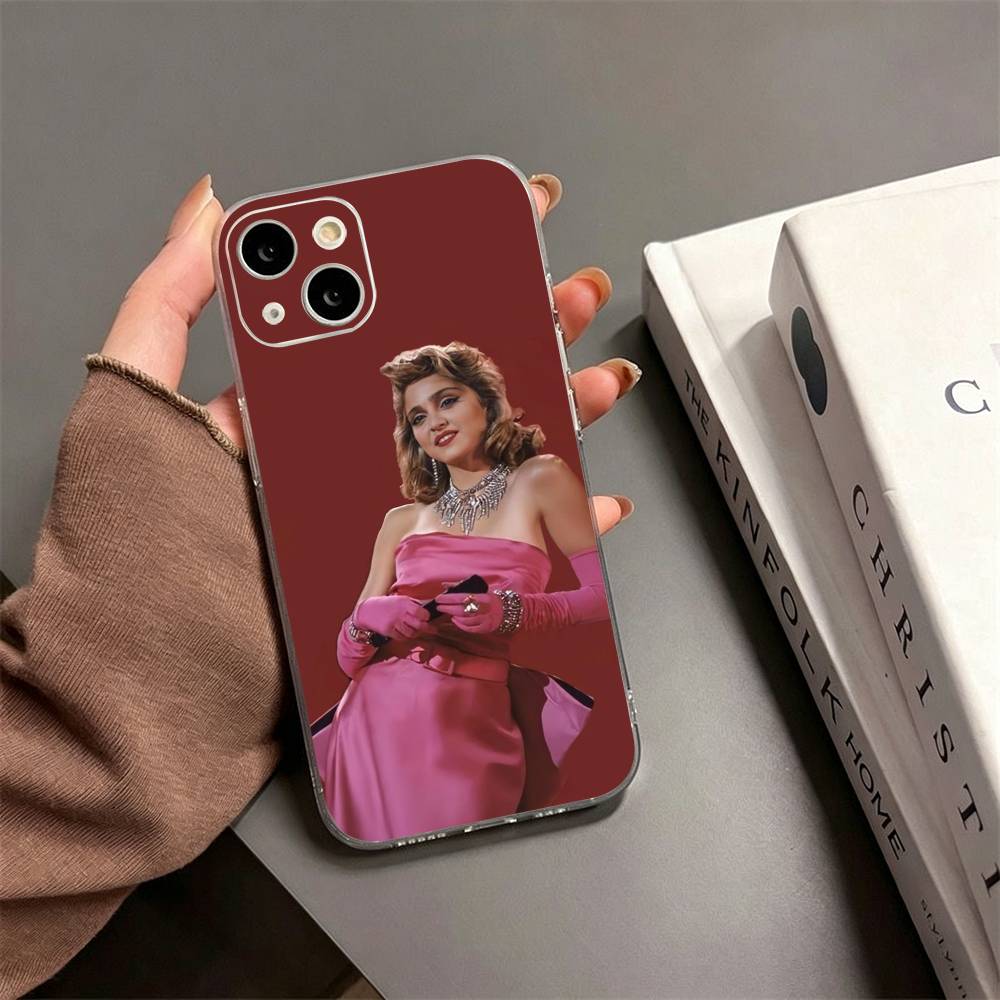 Sängerin M-Madonna Handyhülle für iPhone 17, 16, 15, 14, 13, 12, 11 Plus, Pro Max Weiche Transparente Hülle
