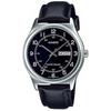 Casio MTP-V006L-1B2 Men's Analog Dress Watch Black Leather Band Black Dial Day Date Function