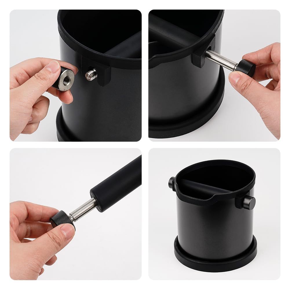 Watchget Knock Box, Espresso Knock Box, Coffee Knock Box, Knock Box, Coffee Grounds Bucket, Large Capacity 1.8L, Removable Stainless Steel, for Home