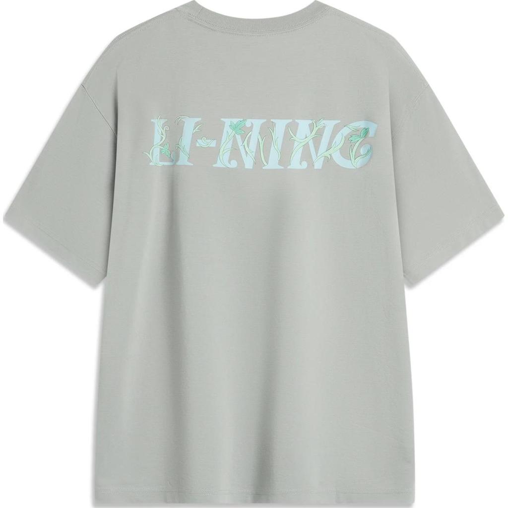 Li Ning Sports Lifestyle Series Chinese Culture Series Letter Round Neck Comfortable Breathable Versatile Casual Short Sleeve T-Shirt AHSU317-2