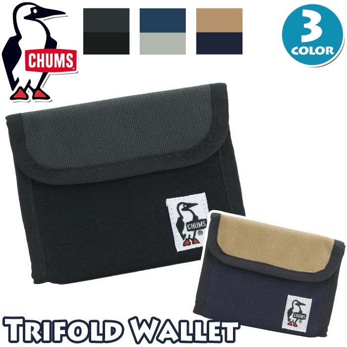 Chums Trifold Wallet Sweat Nylon Men's CH60-3612 Black/Charcoal