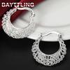 Nieuwe Trend 925 Sterling Zilver Fijne Holle Ronde Creolen Voor Mode Vrouwen Charme Feest Sieraden Cadeau Punk Oorbellen