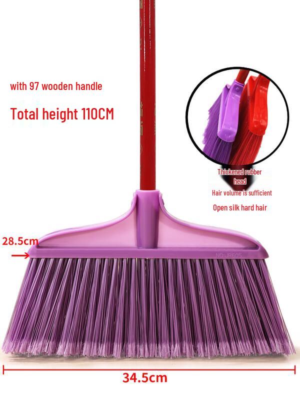 Taiyouyuan Plastic Broom with Wooden Handle (10-Pack)