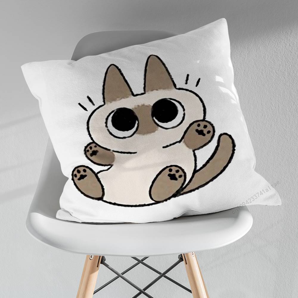 Cute Art AAzukisan Cat Various Sizes Square Pillow Case For Car Home Bedchamber Decor Birthday Gift