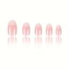24 Smooth Short Almond Shaped Fake Nails, Pink Gradual Change Nail, Gentle and Sweet Female Fake Nails - Daily Wear