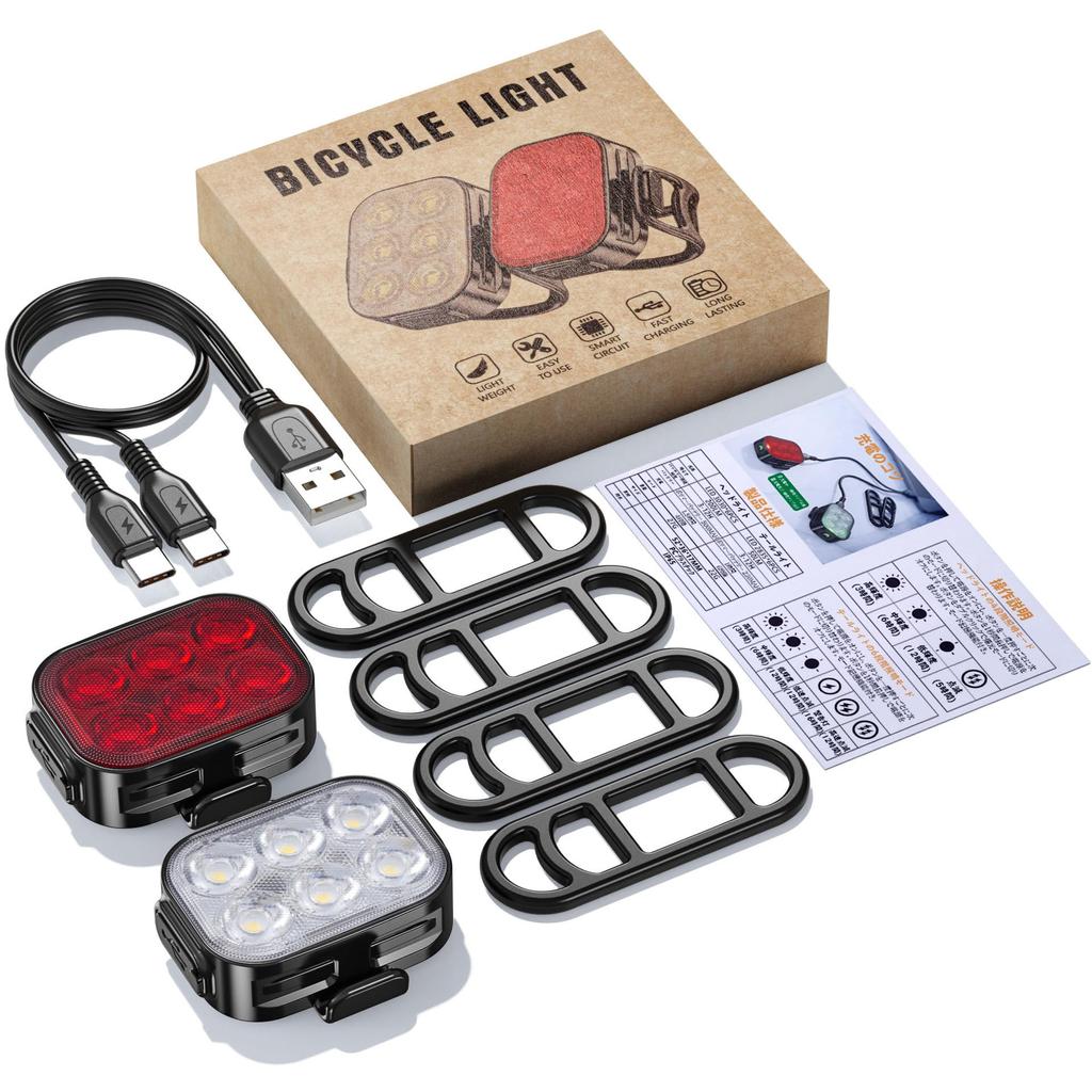 Bicycle Light Arespark USB Rechargeable Front and Rear Waterproof IP65 LED Bicycle Lighting Warning For Mountain Road Mountain Night Safety Hours Fast