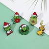 Christmas Brooch Cartoon Figure Shape Anti-slip Polished New Year Party Coat Collar Bag Scarf Hat Decoration Clothes Pin Clothing Jewelry